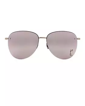 Солнцезащитные очки SL 328/K M Saint Laurent, цвет Shiny Silver