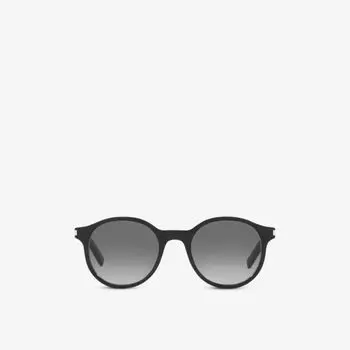 Солнцезащитные очки sl 521 в круглой оправе из ацетата Saint Laurent, черный
