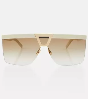 Солнцезащитные очки SL 537 Palace с плоскими бровями Saint Laurent, коричневый