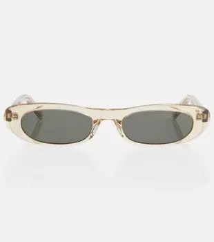 Солнцезащитные очки SL 557 Shade в овальной оправе Saint Laurent, бежевый