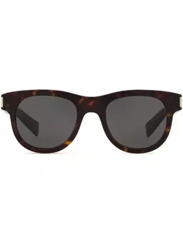 Солнцезащитные очки SL 571 в круглой оправе Saint Laurent Eyewear, зеленый