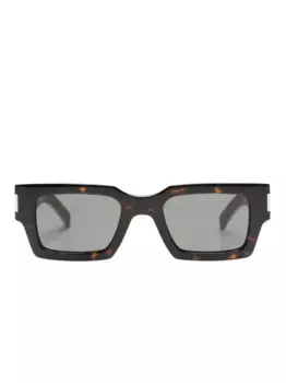 Солнцезащитные очки SL 572 в квадратной оправе Saint Laurent Eyewear, коричневый