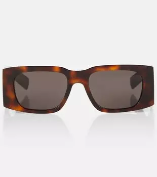 Солнцезащитные очки sl 654 прямоугольной формы Saint Laurent, коричневый