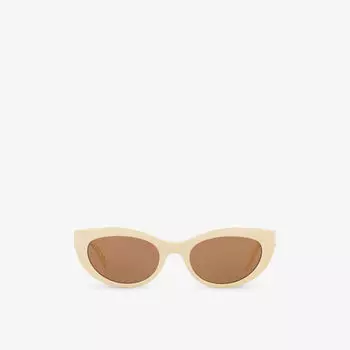 Солнцезащитные очки SLM115 в овальной оправе из ацетата Saint Laurent, белый