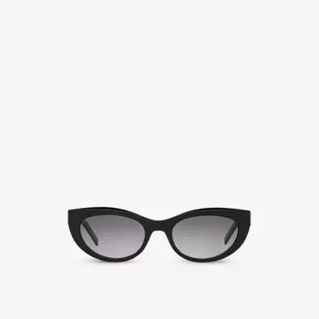 Солнцезащитные очки SLM115 в овальной оправе из ацетата Saint Laurent, черный