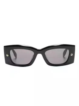 Солнцезащитные очки Spike Studs в прямоугольной оправе Alexander McQueen Eyewear, черный