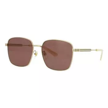 Солнцезащитные очки square frame metallic brown Gucci, мультиколор