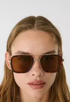 Солнцезащитные очки SQUARE Stradivarius, коричневый