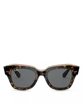 Солнцезащитные очки State Street Square, 49 мм Ray-Ban, цвет Brown