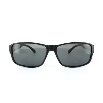 Солнцезащитные очки Suncovers прямоугольные женские серые поляризованные Polaroid, черный