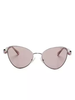 Солнцезащитные очки Swarovski «кошачий глаз», серебряный