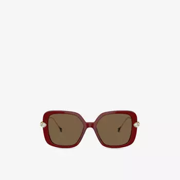 Солнцезащитные очки Swarovski квадратные из ацетата, красный