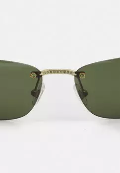 Солнцезащитные очки Swarovski, матовое золото/зеленый