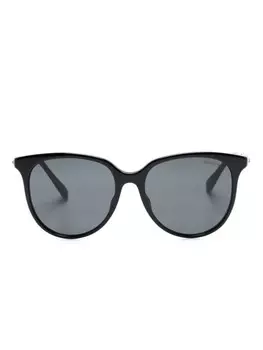 Солнцезащитные очки Swarovski в круглой оправе, черный