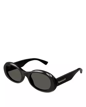 Солнцезащитные очки Symbol Oval, 52 мм Gucci, черный