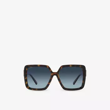 Солнцезащитные очки Tf4206U в квадратной оправе из ацетата черепахового цвета Tiffany & Co, коричневый