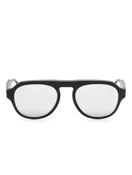 Солнцезащитные очки Thom Browne Eyewear в овальной оправе, черный