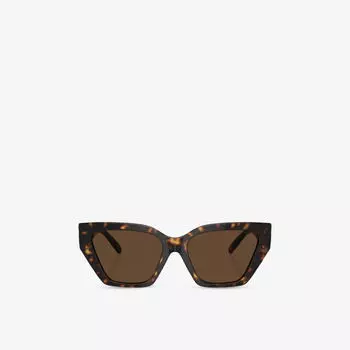 Солнцезащитные очки Tiffany & Co "кошачий глаз" из ацетата, коричневый