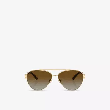 Солнцезащитные очки Tiffany & Co в оправе "авиаторы" стальные, золотой