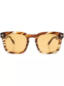 Солнцезащитные очки TOM FORD Eyewear в квадратной оправе, коричневый