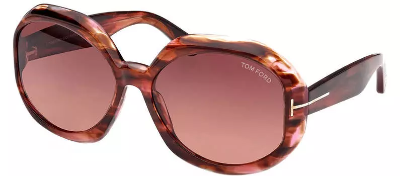 Солнцезащитные очки Tom Ford GEORGIA-02 W FT1011 55F овальной формы, цвет multi