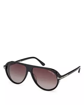 Солнцезащитные очки Tom Ford Marcus Pilot, 60 мм, черный