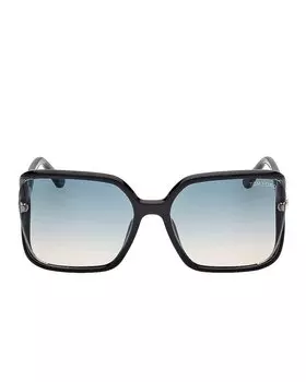 Солнцезащитные очки Tom Ford Solange-02, цвет Shiny Black & Gradient Turquoise