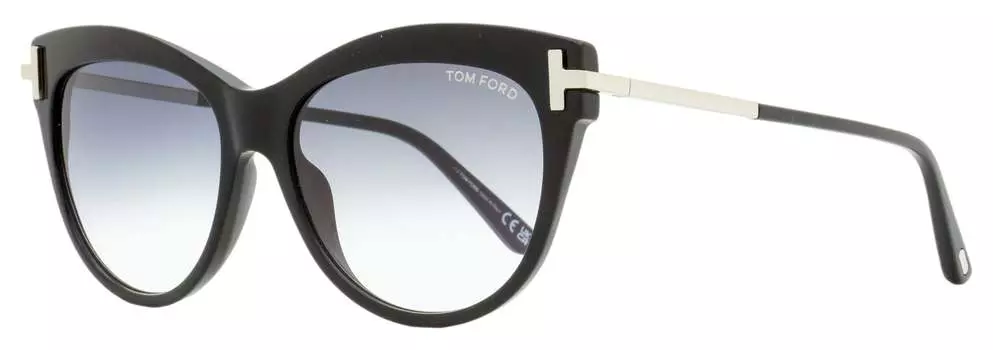 Солнцезащитные очки Tom Ford женские кошачий глаз TF821 Kira 01B черный/палладий 56 мм