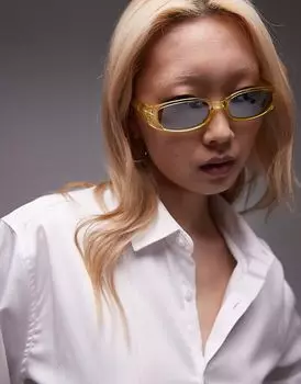Солнцезащитные очки Topshop Ibiza slim racer wrap зеленого цвета