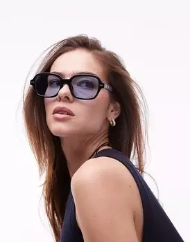 Солнцезащитные очки Topshop Madeira круглые черного цвета