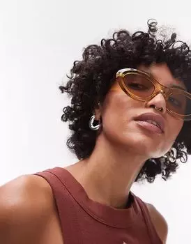 Солнцезащитные очки Topshop Paros овальные желтого цвета