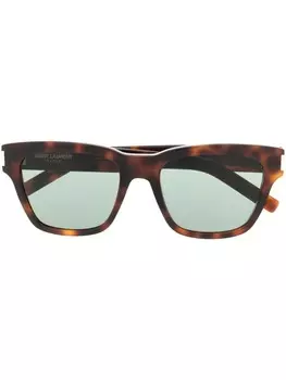 Солнцезащитные очки трапециевидной формы Saint Laurent Eyewear, коричневый