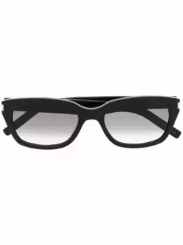 Солнцезащитные очки трапециевидной формы Saint Laurent Eyewear, черный