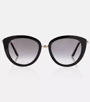 Солнцезащитные очки Trinity в оправе «кошачий глаз» Cartier, черный