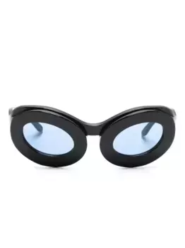 Солнцезащитные очки Tyler в овальной оправе Henrik Vibskov, черный