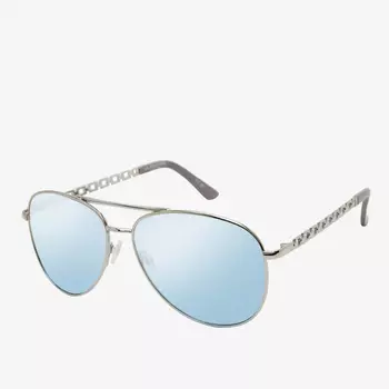 Солнцезащитные очки U.S. Polo Assn. Metal Chain Aviator, серебристый/серый