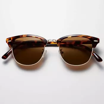 Солнцезащитные очки Uniqlo Browline, коричневый