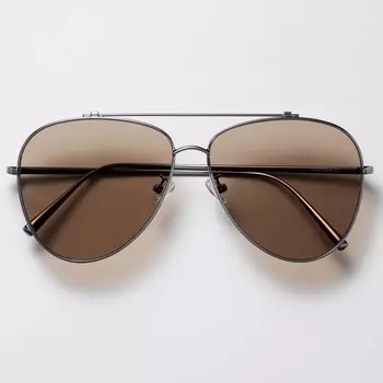 Солнцезащитные очки Uniqlo Teardrop, серо-коричневый