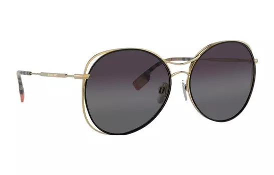 Солнцезащитные очки Burberry Unisex, черный / золотой