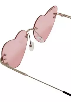 Солнцезащитные очки UNISEX HEART WITH CHAIN Urban Classics, светло-розовый
