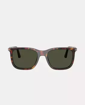 Солнцезащитные очки унисекс прямоугольной формы из ацетата зеленого цвета Persol, коричневый