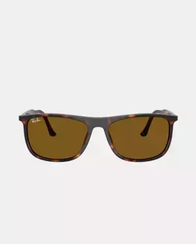 Солнцезащитные очки унисекс прямоугольной формы из ацетата Ray-Ban, коричневый