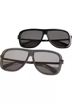 Солнцезащитные очки URBAN CLASSICS "Солнцезащитные очки унисекс Urban Classics Milos 2-Pack", цвет Black/Black + Grey/Grey
