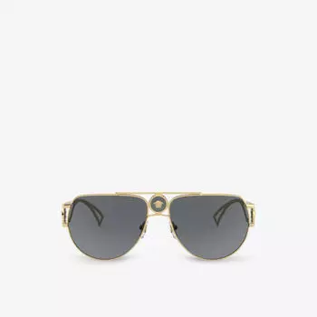 Солнцезащитные очки VE2225 в оправе-авиаторе из стекла и металла Versace, желтый