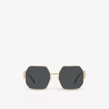 Солнцезащитные очки VE2248 в металлической оправе с геометричной оправой Versace, желтый