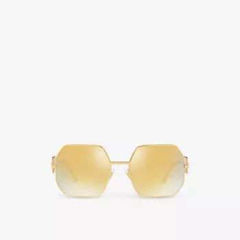 Солнцезащитные очки ve2248 в металлической оправе с геометричной оправой Versace, желтый
