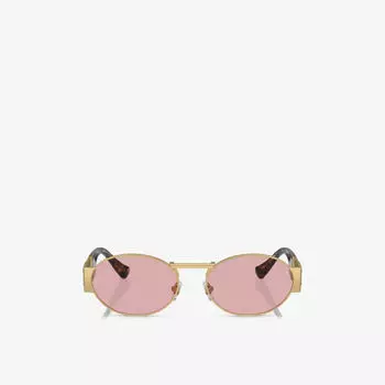 Солнцезащитные очки VE2264 в металлической овальной оправе Versace, желтый