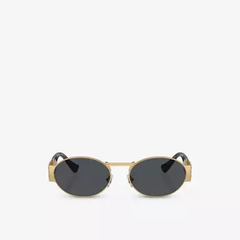 Солнцезащитные очки Ve2264 в овальной оправе из металла Versace, золотой