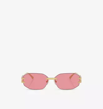 Солнцезащитные очки Ve2274 в металлической оправе нестандартной формы Versace, золотой