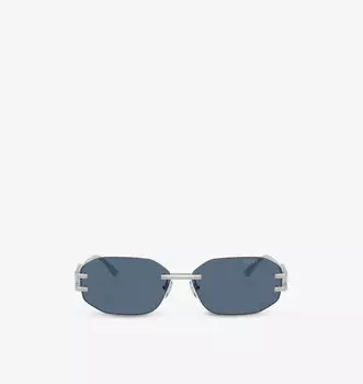 Солнцезащитные очки Ve2274 в металлической оправе нестандартной формы Versace, серебряный